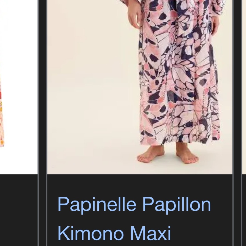 Floral Pink and Blue Silk & Cotton blend midi Robe - Picture 6 of 7